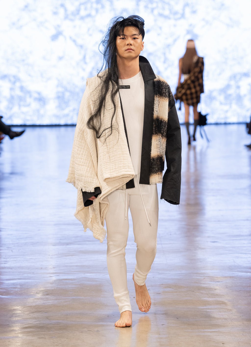 Haori Wool Shirt Jacket - Black x Plaid – Kentaro Kameyama