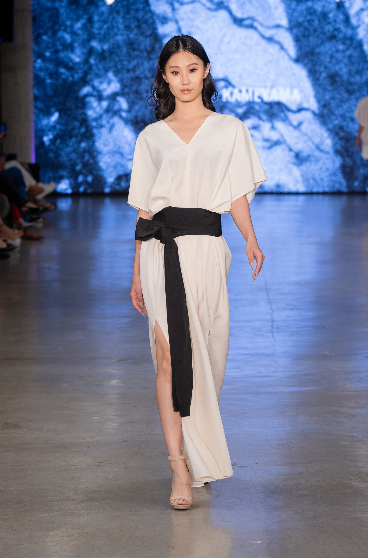 Kimono Long Dress with Obi Belt