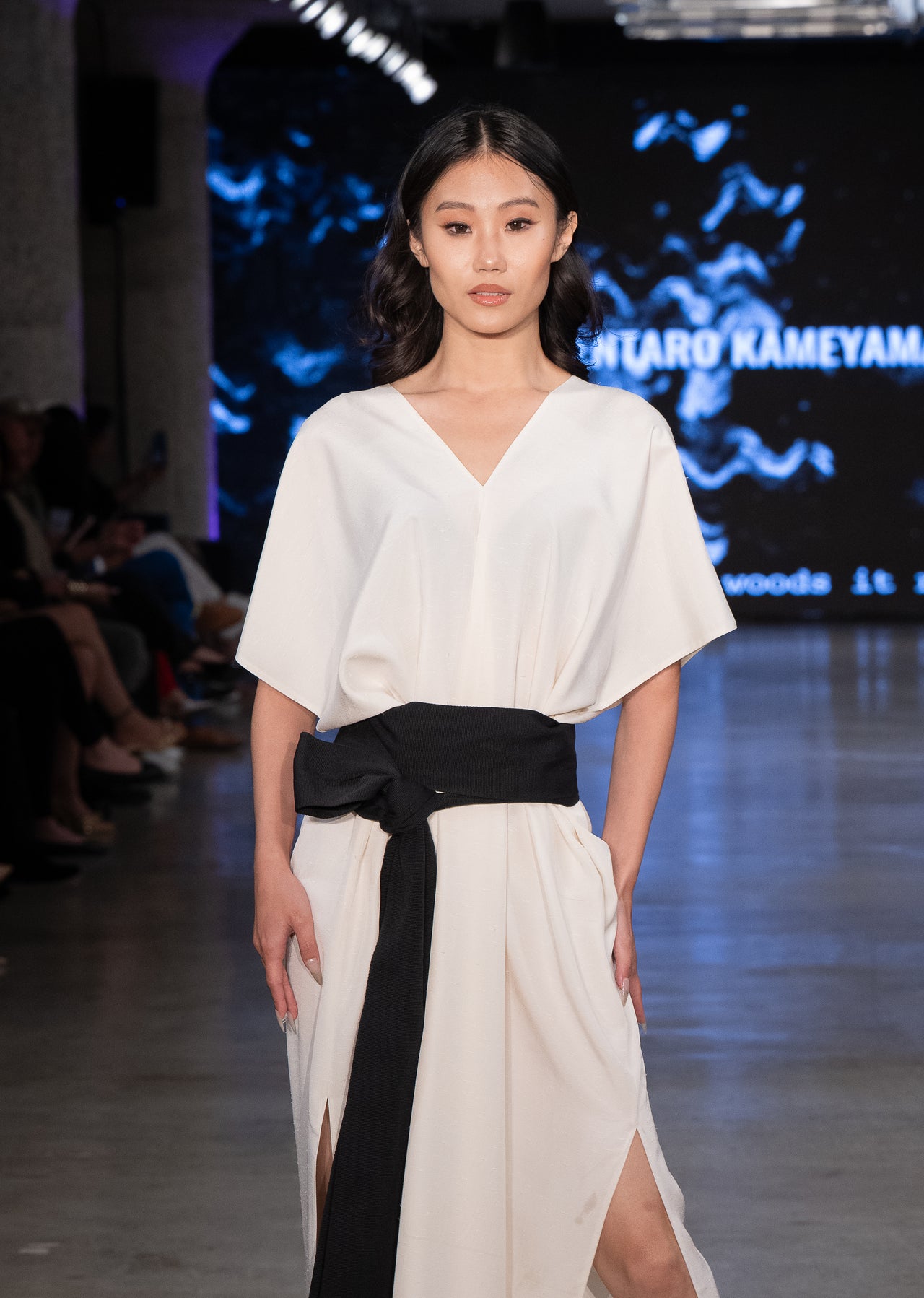 Kimono Long Dress with Obi Belt