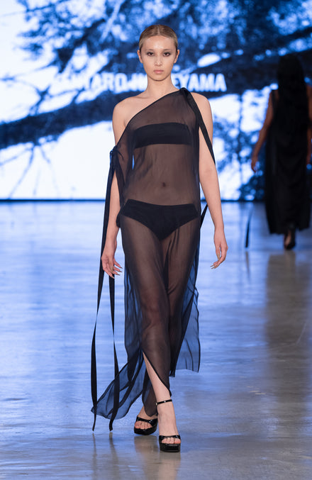 See-Through Long Black Dress