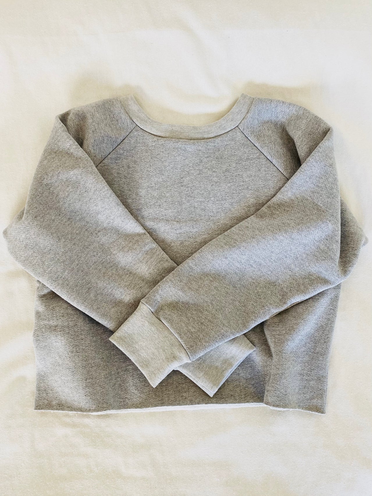 Cropped Eco Sweater: Heather Grey